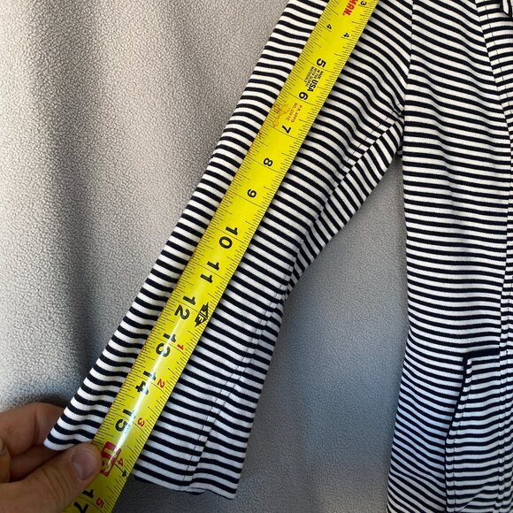 Cabi Navy White Striped Blazer Size S | Gold Button Nautical Jacket - Picture 3 of 8